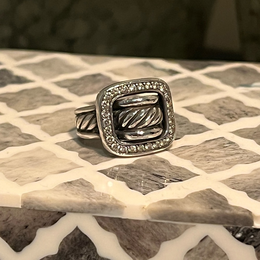 Beautiful Christmas Gift🎄Sterling Silver and Diamond David Yurman Ring